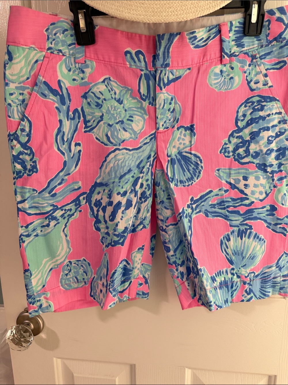 Women’s Pink Shell-Print Shorts